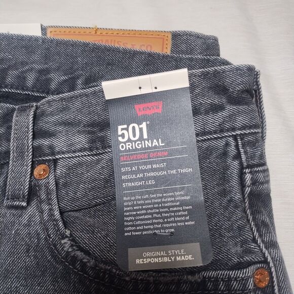 Levi's 501 ORIGINAL FIT SELVEDGE MEN'S JEANS Hemp Deep Breath 36x34 New w/ tags - Picture 3 of 6